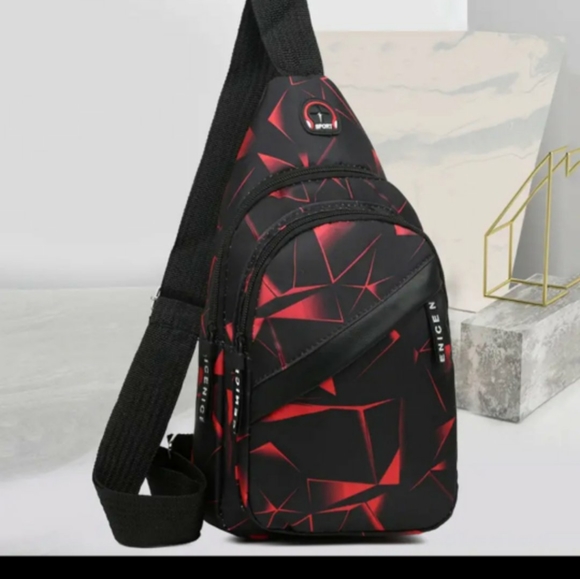 Nylon Chest Bags For Travel, lightweight, BLUE RED AND GREY AVAILABLE - Picture 7 of 8